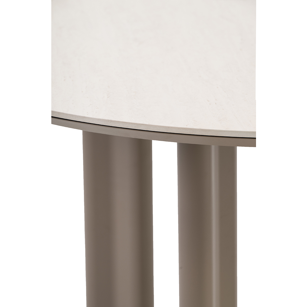 Masa terasa LIVINTWIST Scroll, aluminiu, 120 x 75 cm, taupe