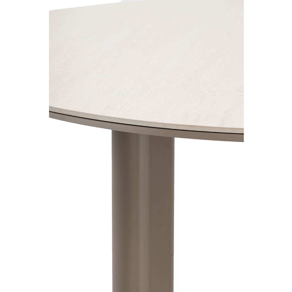 Masa terasa LIVINTWIST Scroll, aluminiu, 120 x 75 cm, taupe