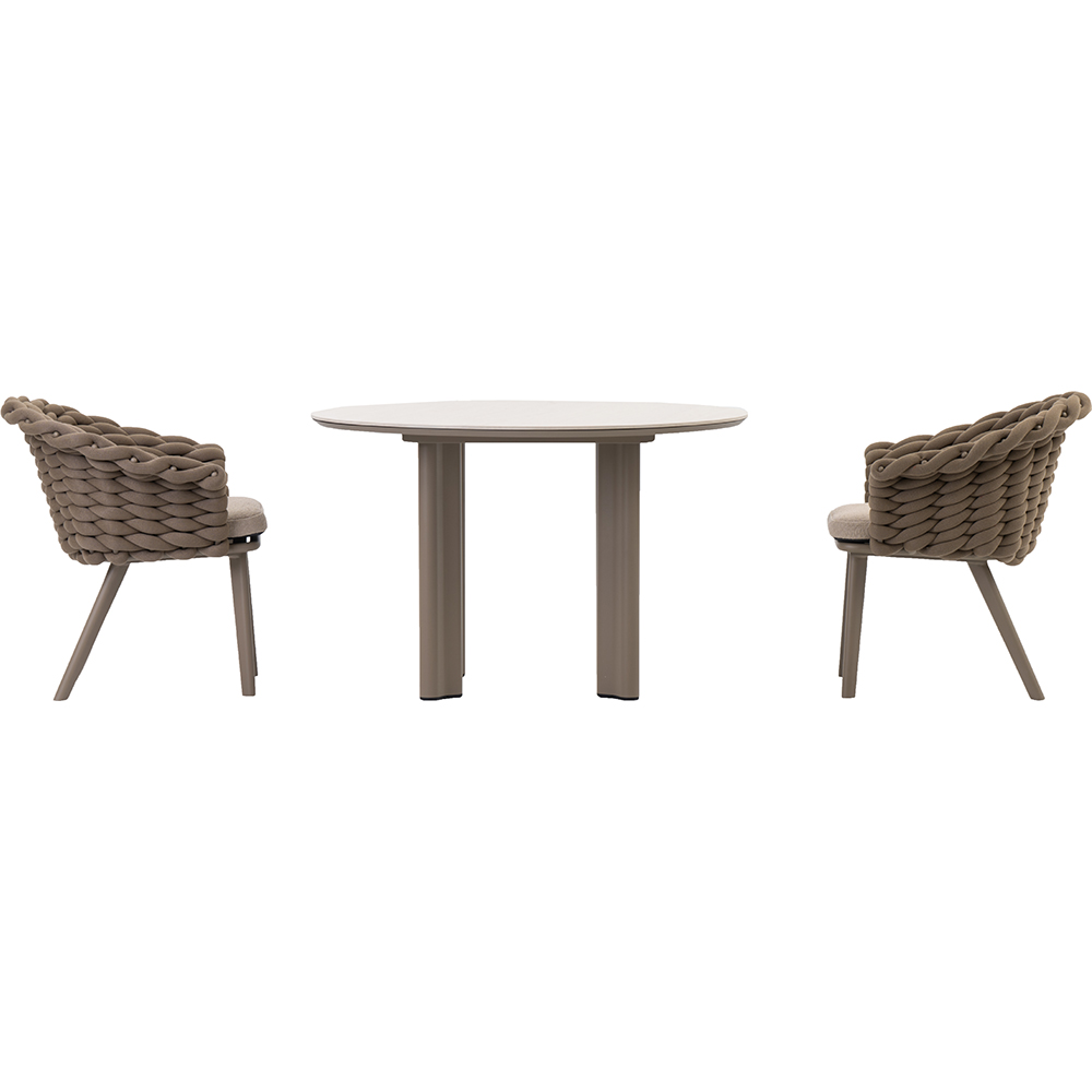 Masa terasa LIVINTWIST Scroll, aluminiu, 120 x 75 cm, taupe