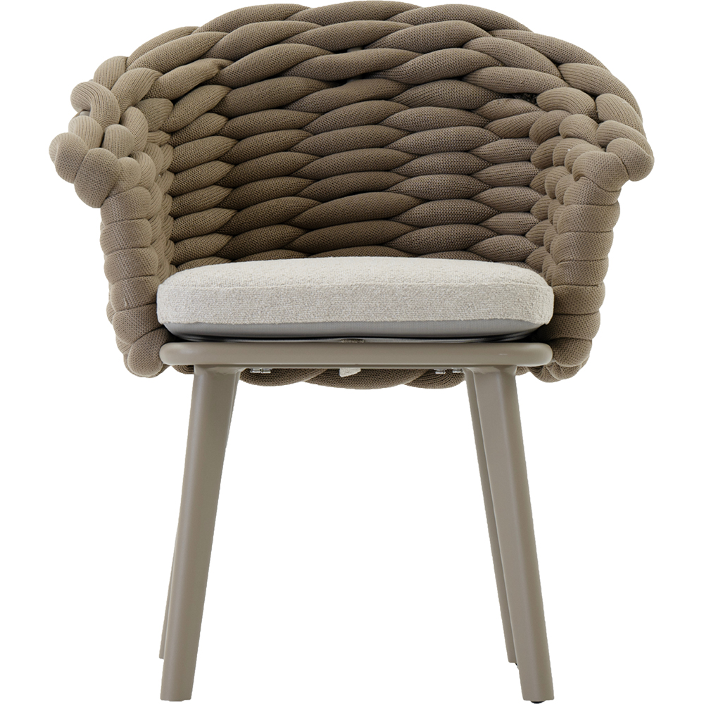 Scaun terasa LIVINTWIST Scroll, aluminiu, 68.5 x 69.5 x 81.5 cm, taupe
