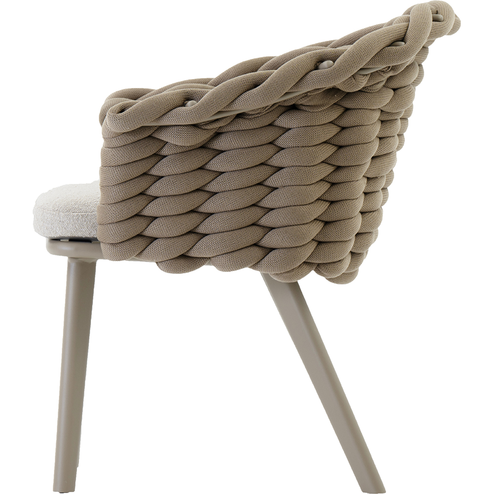 Scaun terasa LIVINTWIST Scroll, aluminiu, 68.5 x 69.5 x 81.5 cm, taupe