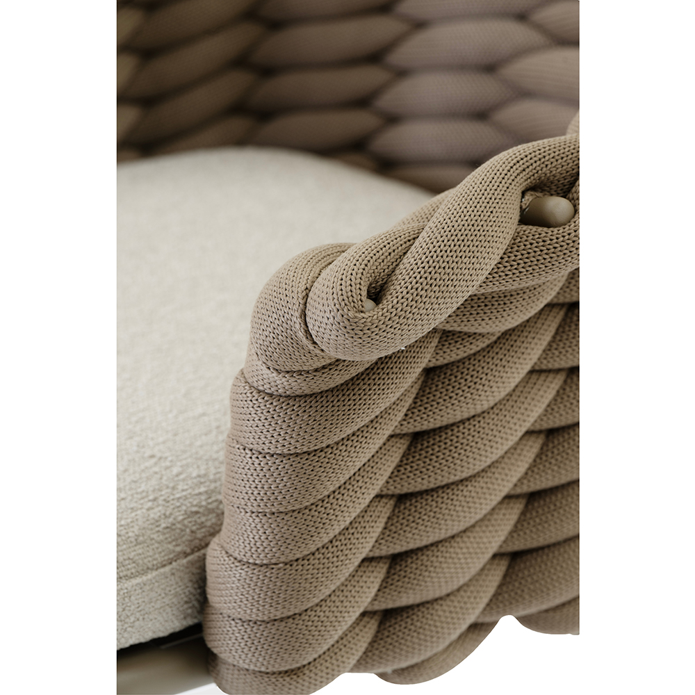 Scaun terasa LIVINTWIST Scroll, aluminiu, 68.5 x 69.5 x 81.5 cm, taupe