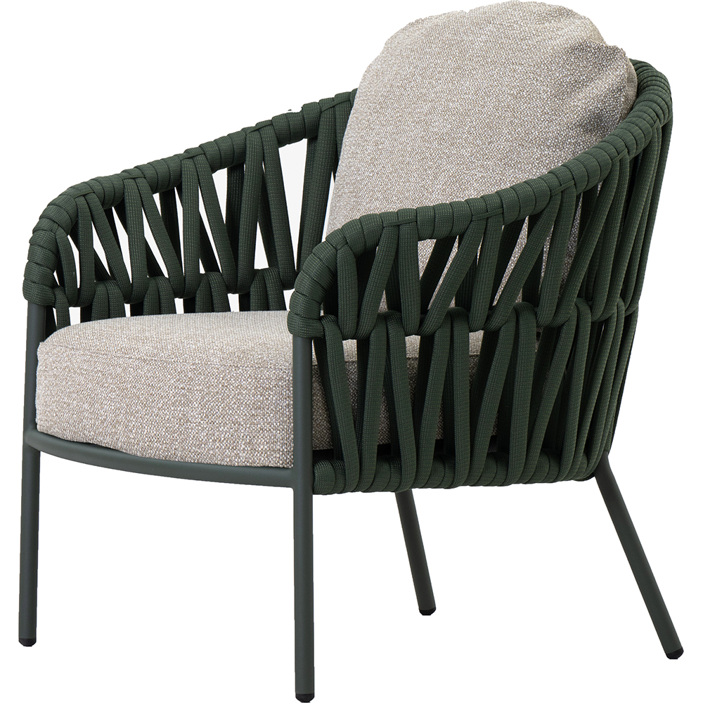 Scaun terasa LIVINTWIST Victory, aluminiu, 85 x 80 x 79 cm, verde