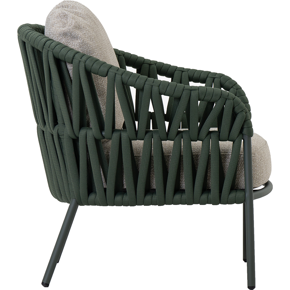 Scaun terasa LIVINTWIST Victory, aluminiu, 85 x 80 x 79 cm, verde