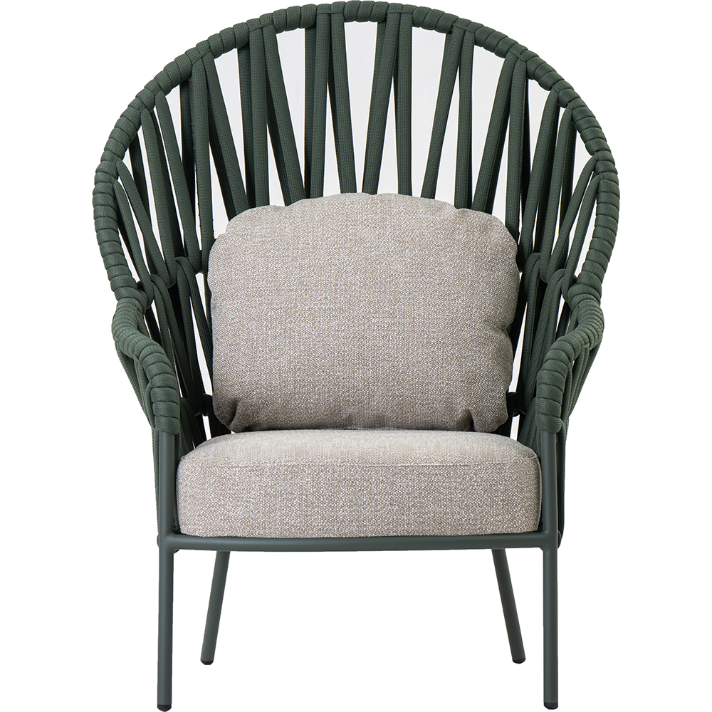 Scaun terasa LIVINTWIST Victory, aluminiu, 91.7 x 80 x 118 cm, verde