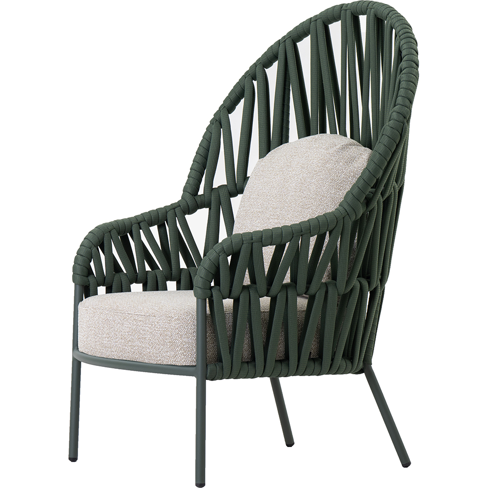 Scaun terasa LIVINTWIST Victory, aluminiu, 91.7 x 80 x 118 cm, verde