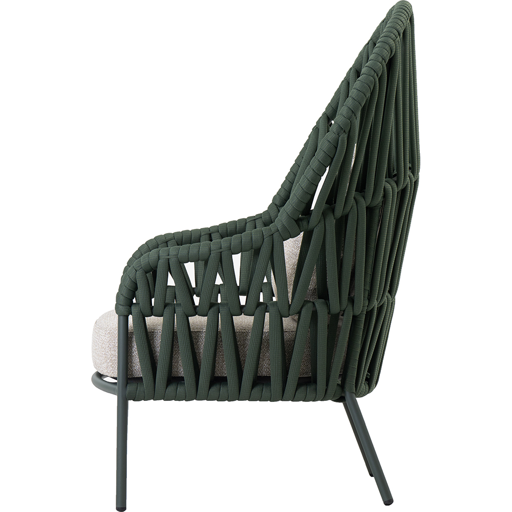 Scaun terasa LIVINTWIST Victory, aluminiu, 91.7 x 80 x 118 cm, verde