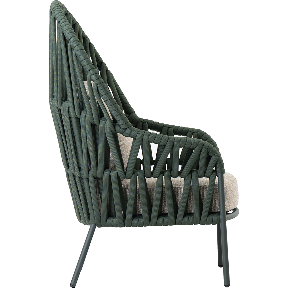 Scaun terasa LIVINTWIST Victory, aluminiu, 91.7 x 80 x 118 cm, verde