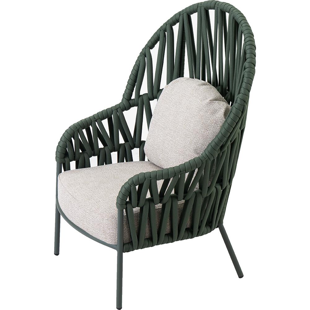 Scaun terasa LIVINTWIST Victory, aluminiu, 91.7 x 80 x 118 cm, verde