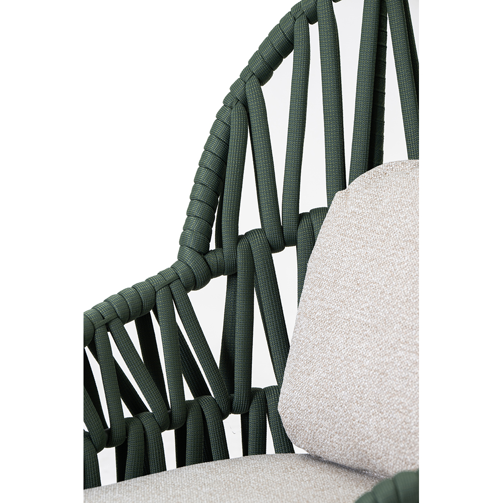 Scaun terasa LIVINTWIST Victory, aluminiu, 91.7 x 80 x 118 cm, verde