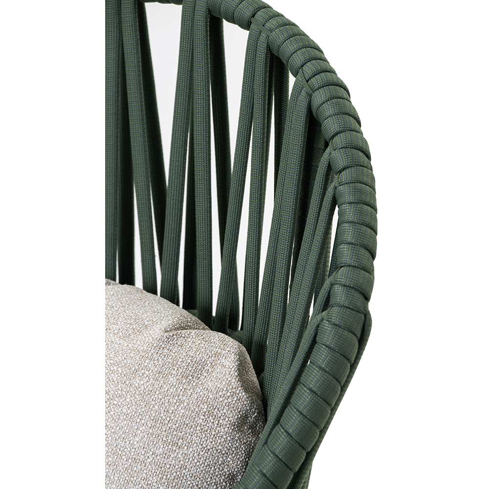 Scaun terasa LIVINTWIST Victory, aluminiu, 91.7 x 80 x 118 cm, verde
