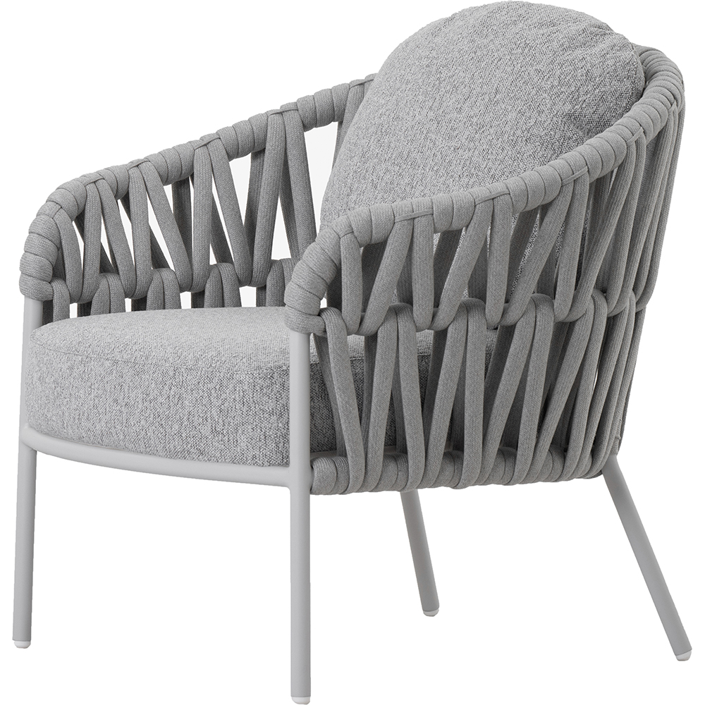Scaun terasa LIVINTWIST Victory, aluminiu, 85 x 80 x 79 cm, gri deschis