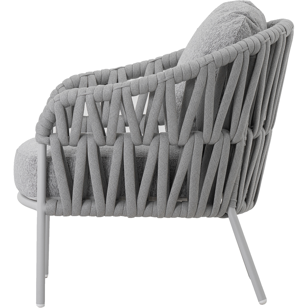 Scaun terasa LIVINTWIST Victory, aluminiu, 85 x 80 x 79 cm, gri deschis