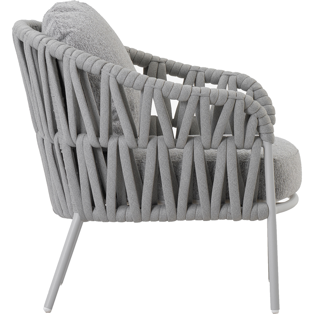 Scaun terasa LIVINTWIST Victory, aluminiu, 85 x 80 x 79 cm, gri deschis