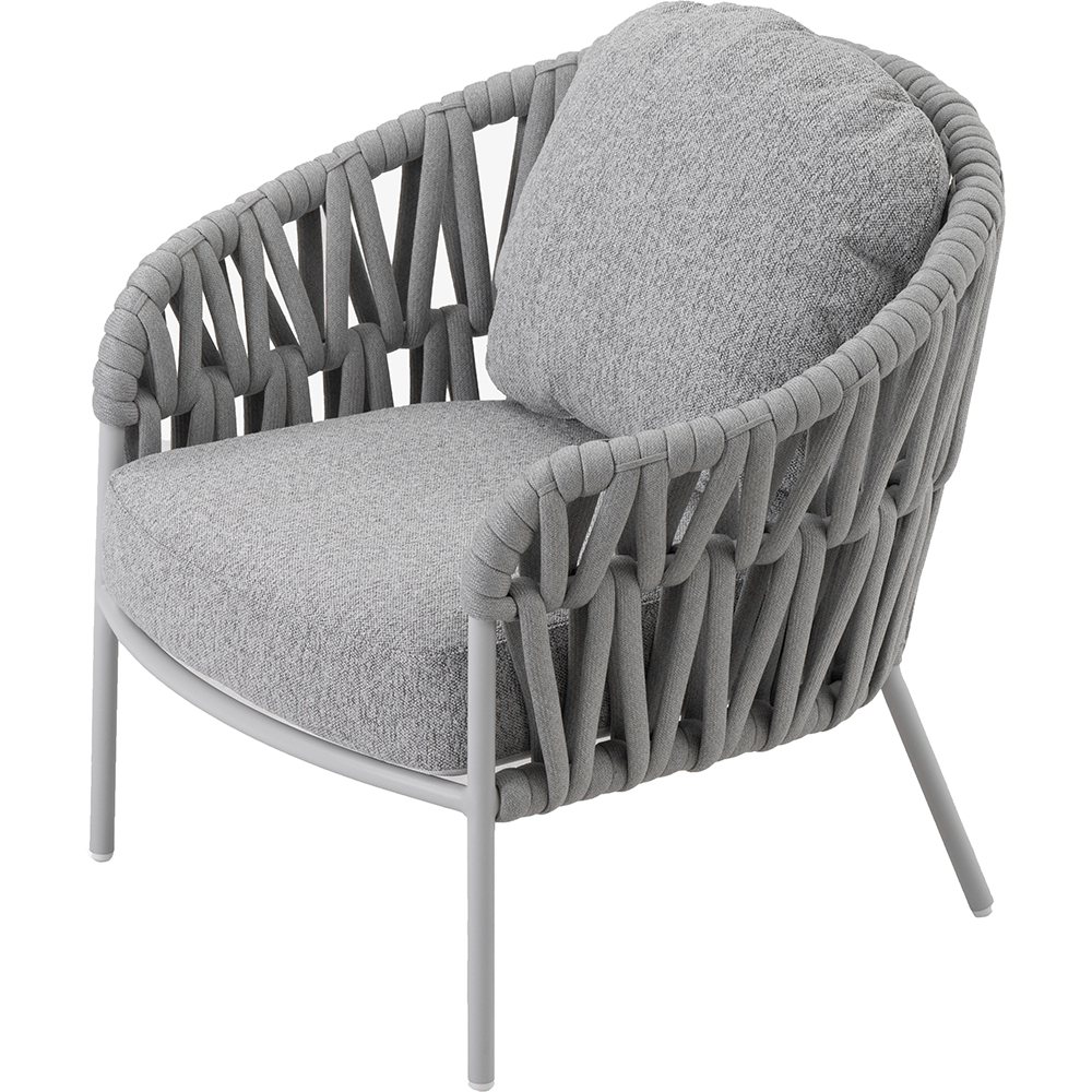 Scaun terasa LIVINTWIST Victory, aluminiu, 85 x 80 x 79 cm, gri deschis