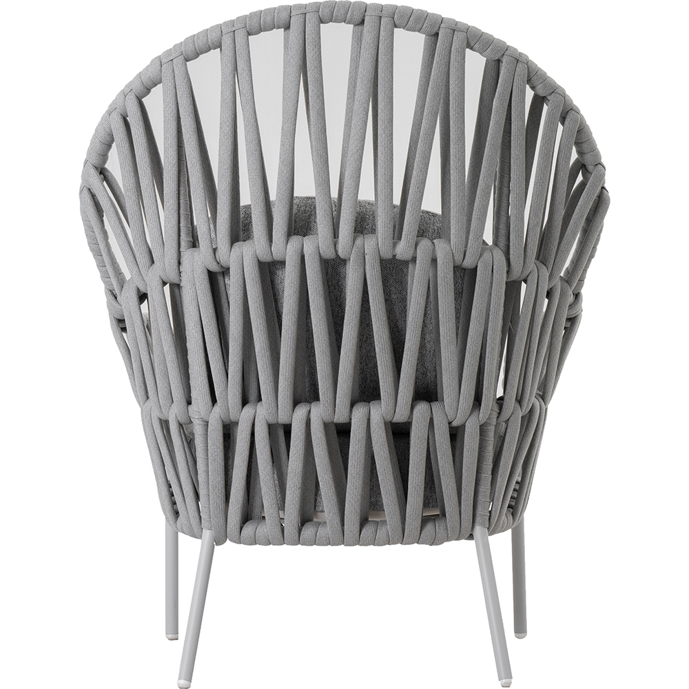 Scaun terasa LIVINTWIST Victory, aluminiu, 91.7 x 80 x 118 cm, gri deschis