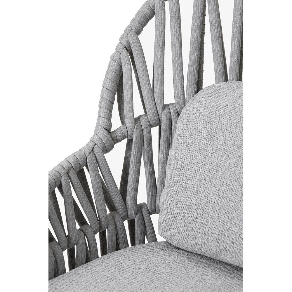 Scaun terasa LIVINTWIST Victory, aluminiu, 91.7 x 80 x 118 cm, gri deschis