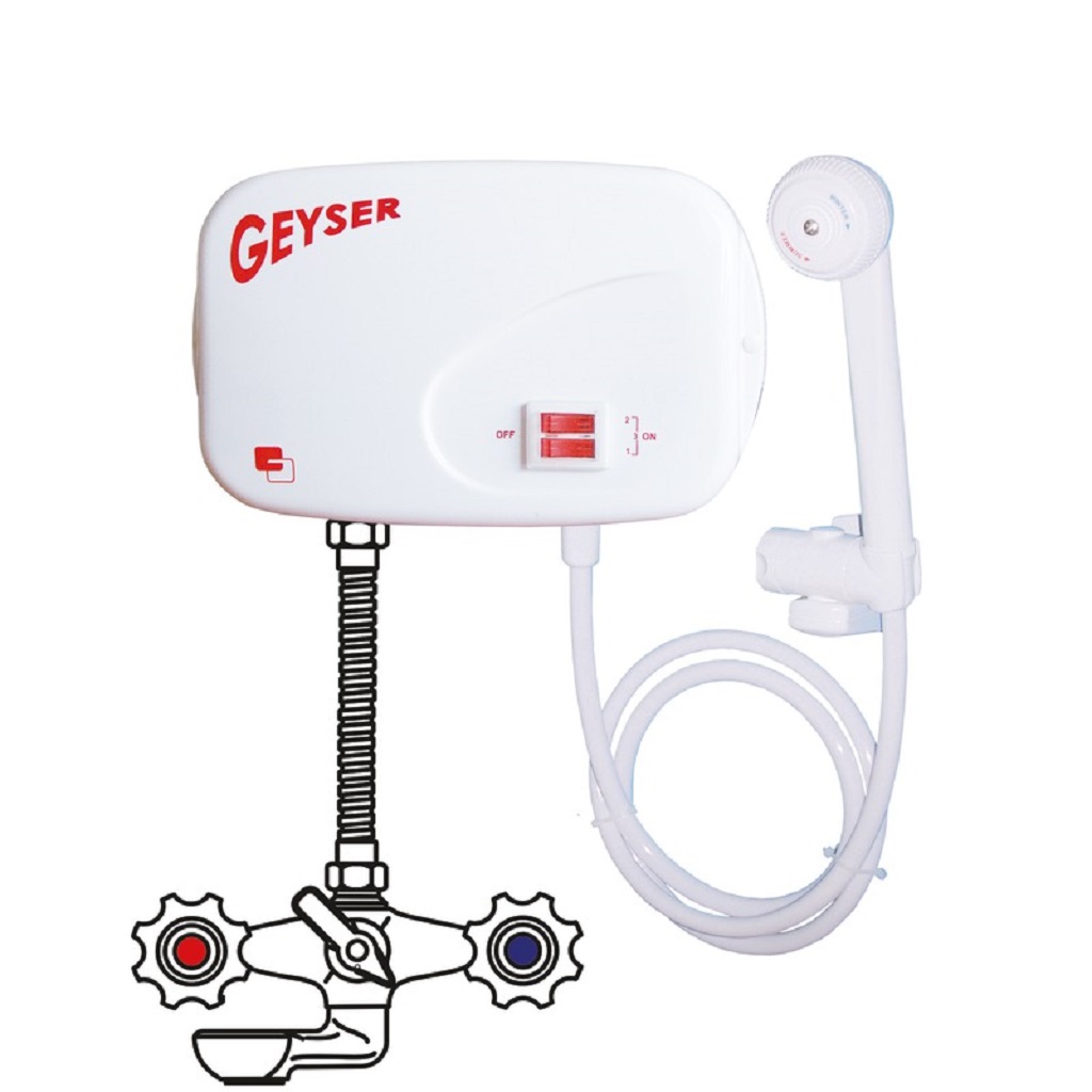 Instant apa calda electric Geyser, 5000W, afisaj Led, alb