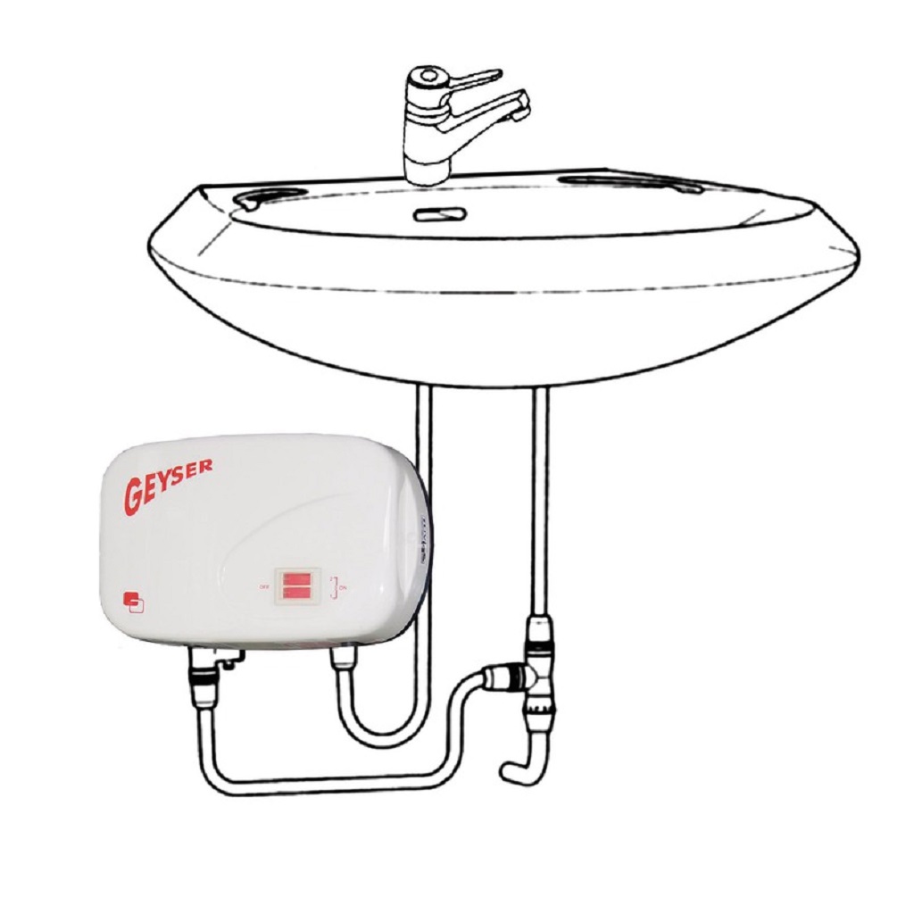 Instant apa calda electric Geyser, 500W, afisaj Led, IPX4, alb