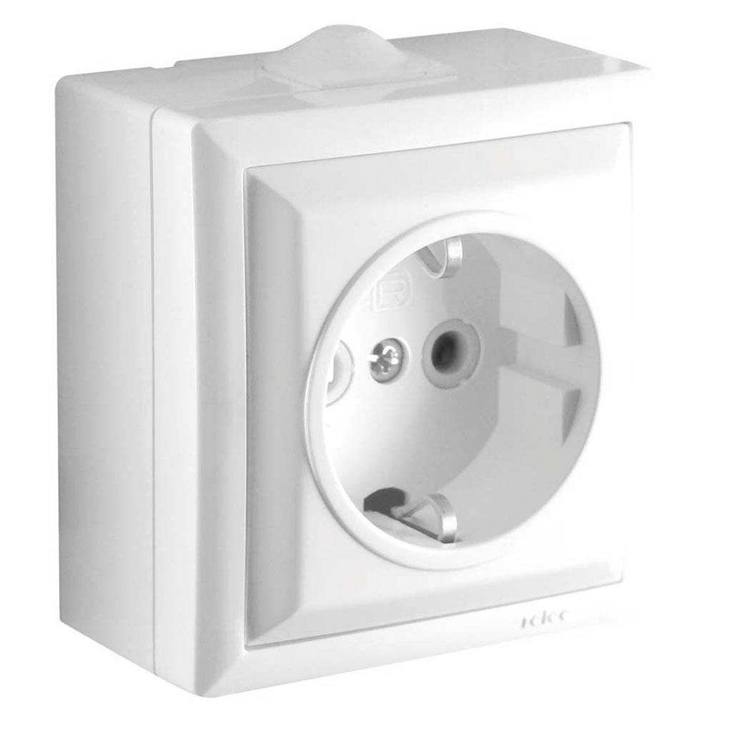 Priza simpla ceramica Schuko RELEE, IP20, ABS, alb