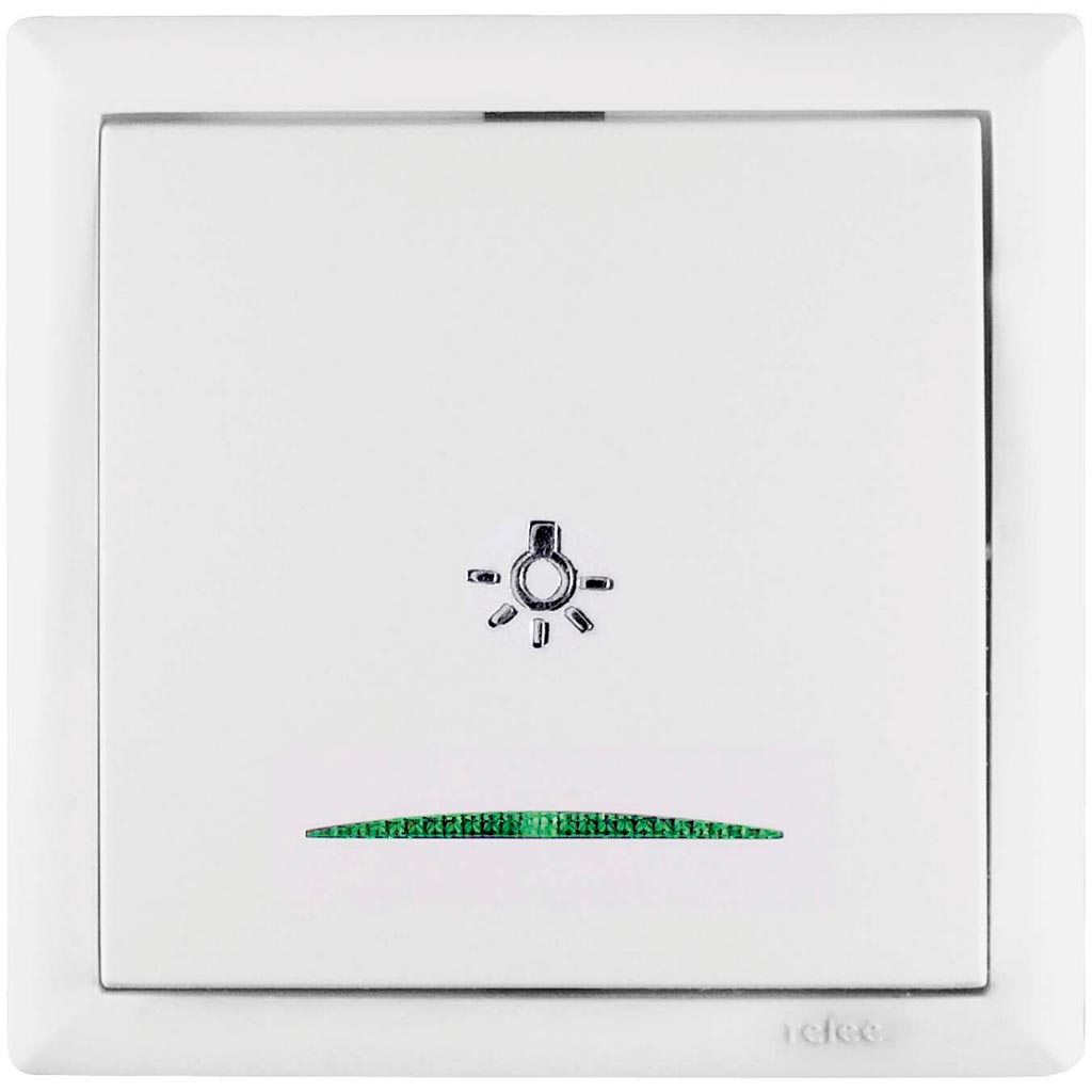 Buton sonerie LED, 10 A, alb  Relee Medias