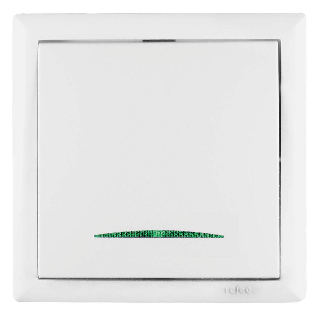 Intrerupator LED 1 modul, 10 A, alb  Relee Medias