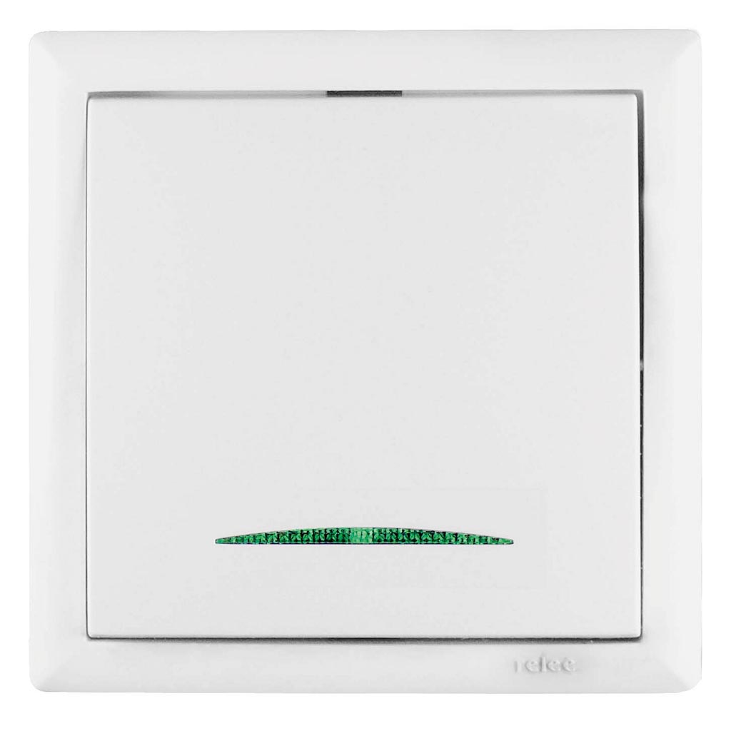 Intrerupator LED, 1 modul, 10 A, alb Relee Medias