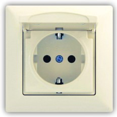 Priza simpla cu capac GUNSAN, 16A, 220V, ABS, crem