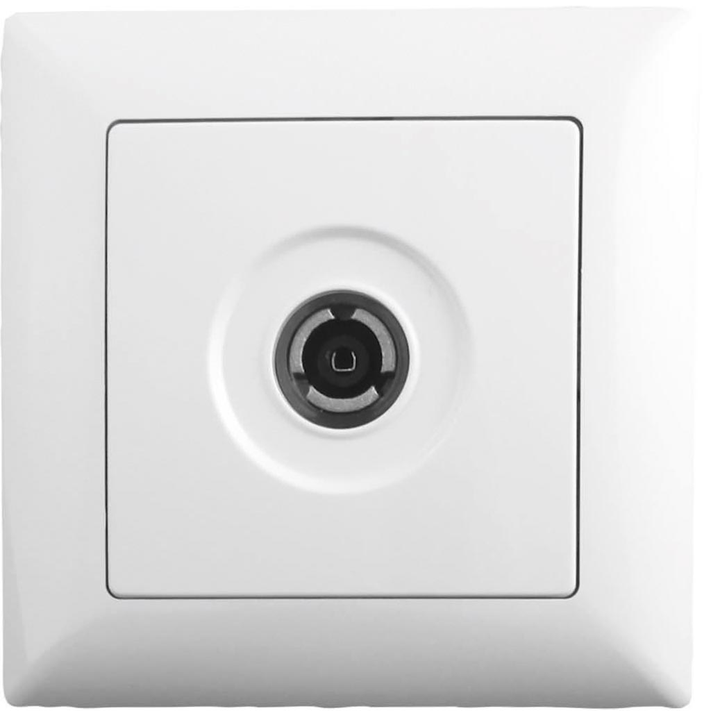Priza TV de trecere, 16A, 220V, alba   Gunsan
