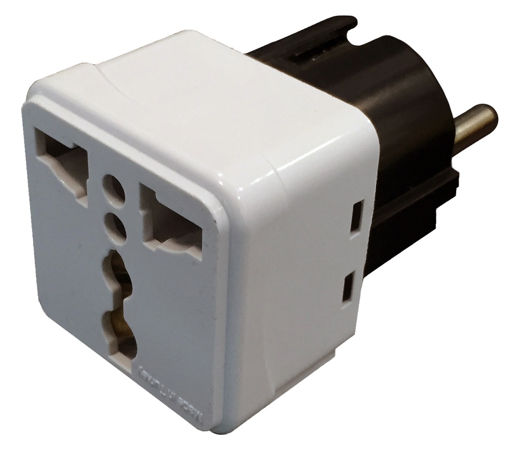 Adaptor priza umiversal, 16A, 220V, alb-negru
