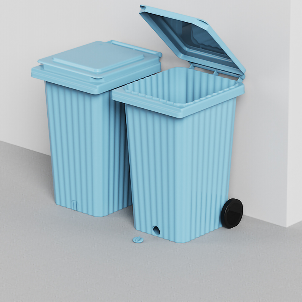 Europubela WAVE, cu evacuare, plastic, 240 l, albastru