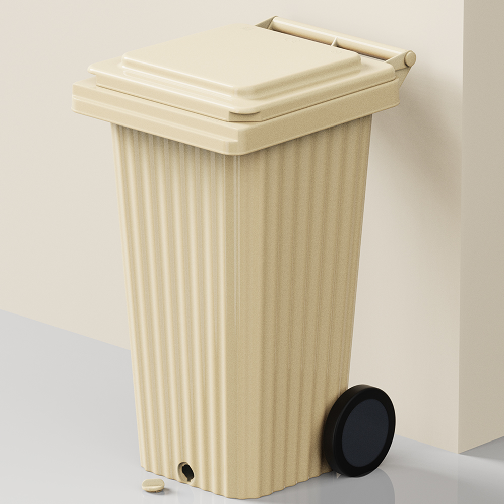 Europubela WAVE, cu evacuare, plastic, 120 l, galben