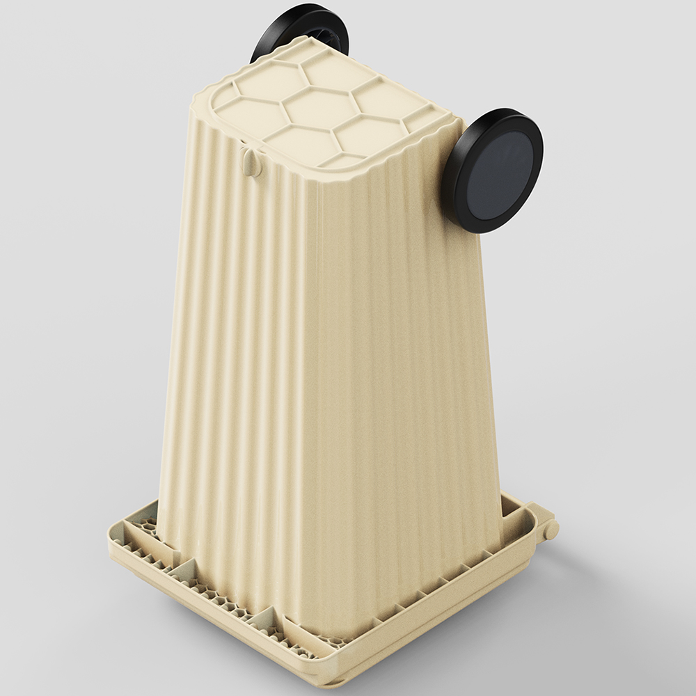 Europubela WAVE, cu evacuare, plastic, 120 l, galben