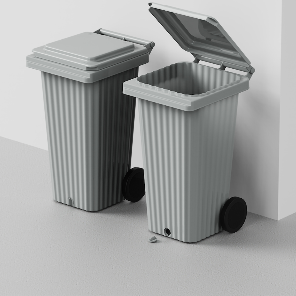 Europubela WAVE, cu evacuare, plastic, 120 l, gri deschis