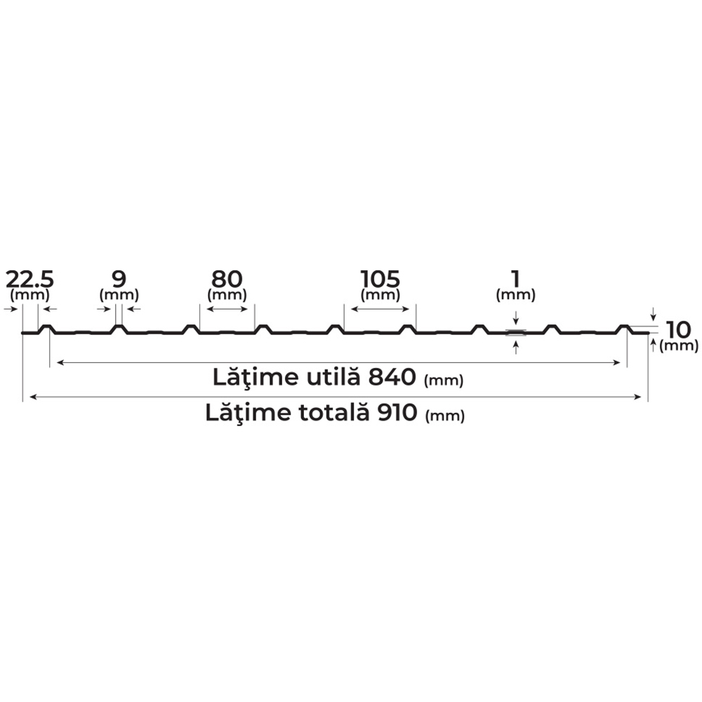 Tabla cutata T10 BILKA, maro lucios (RAL 8017), 0.3 mm, 200 x 91 cm