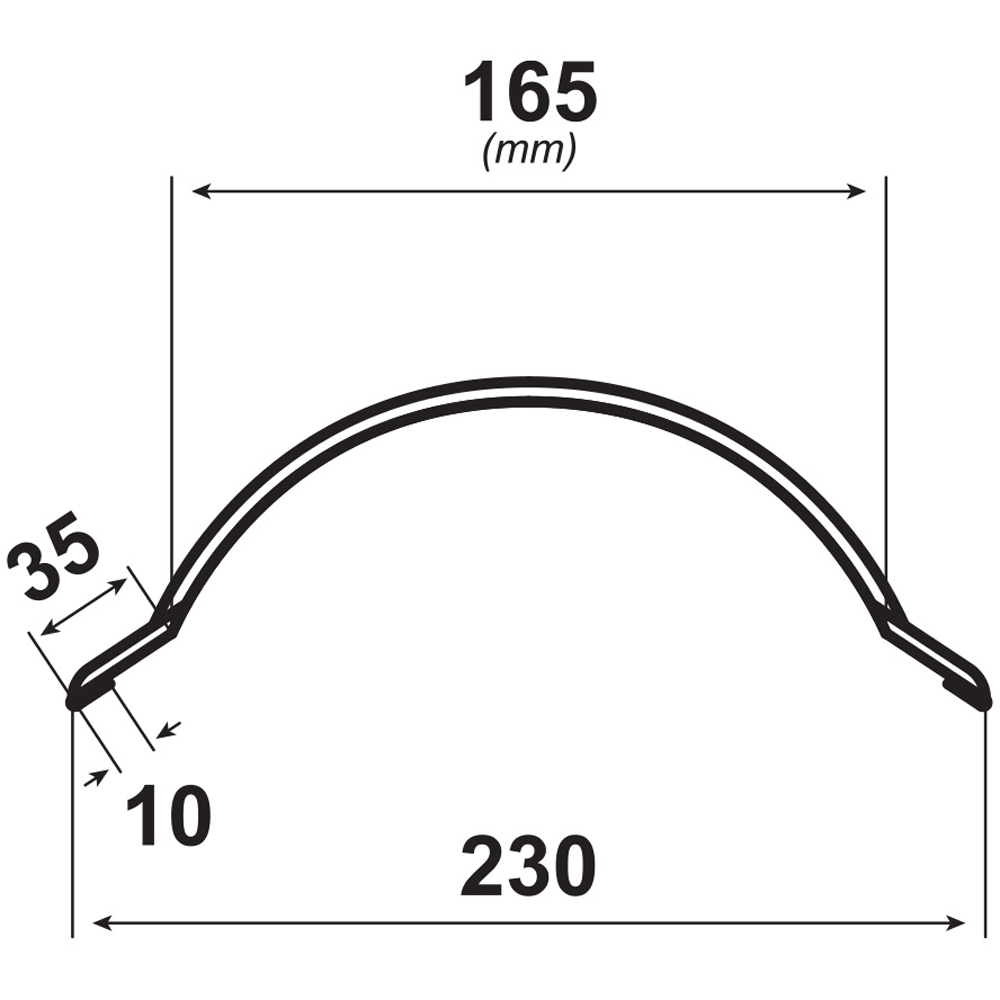 Coama mica BILKA, gri mat (RAL7016), 2000 x 230 x 0.5 mm