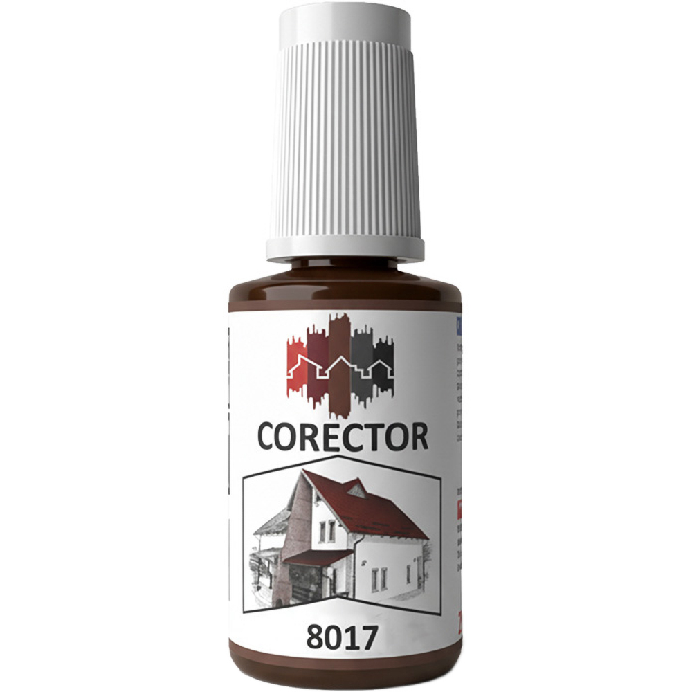 Corector tigla metalica BILKA, maro (RAL 8017), lucios, 20 ml