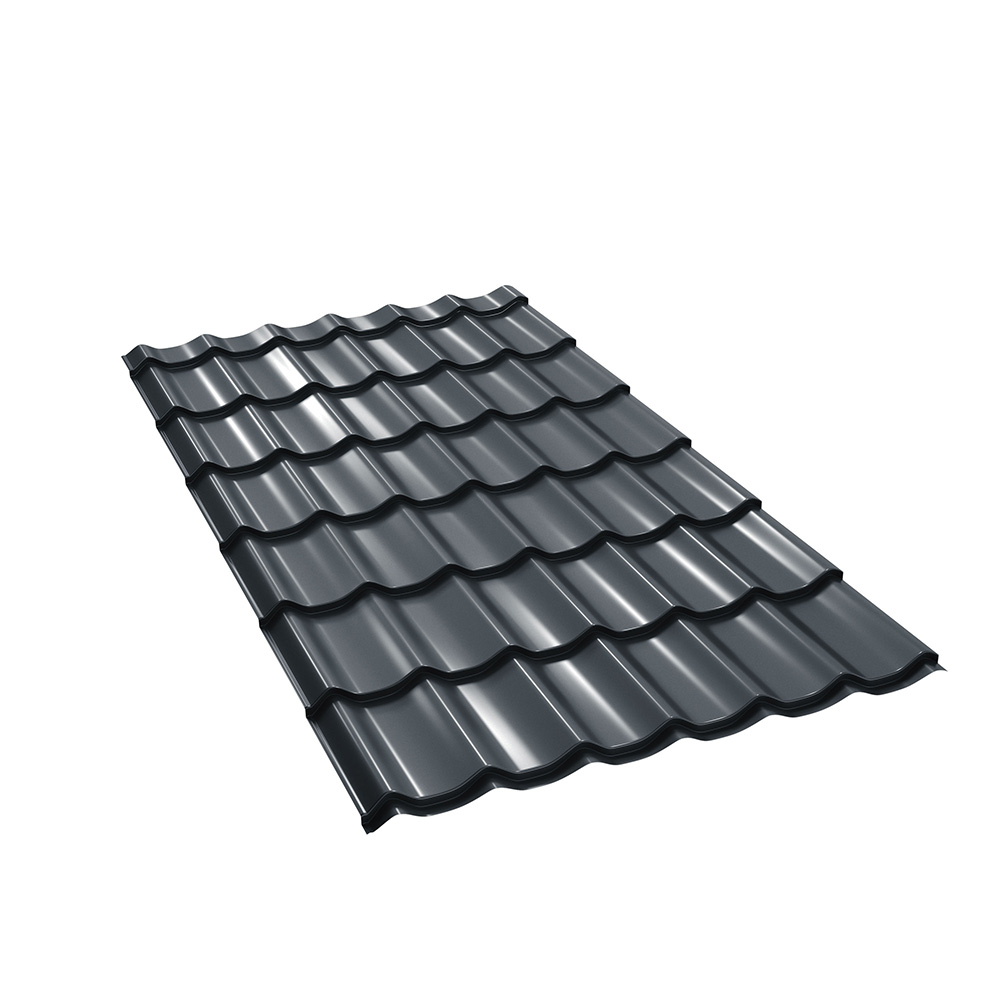 Tigla metalica BILKA Clasic, gri lucios (RAL 7016), 0.4 mm, 222 x 120 cm