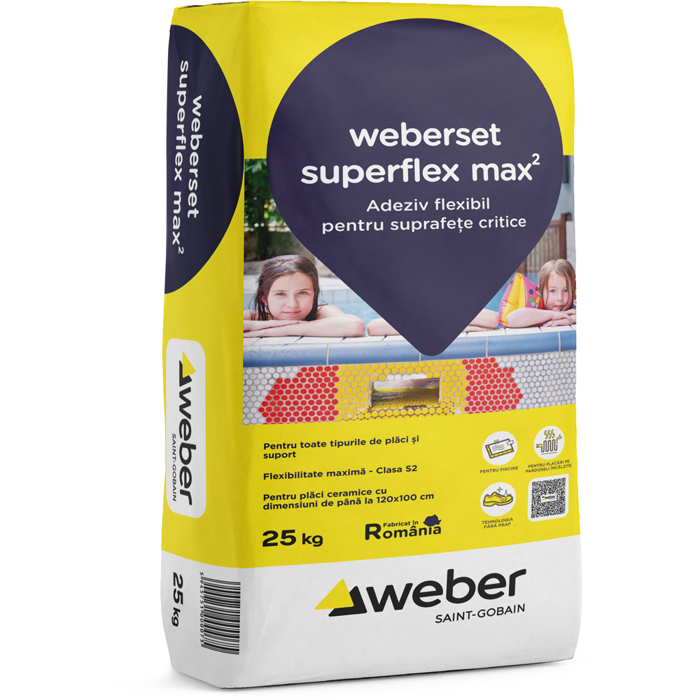 Adeziv pentru suprafete critice WEBERSET Superflex Max2, 25 kg