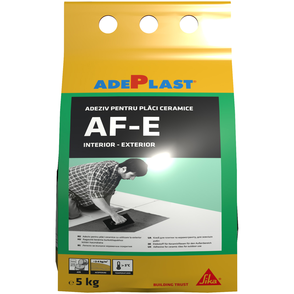 Adeziv placi ceramice Adeplast AF-E, interior/exterior, gri, 5 kg