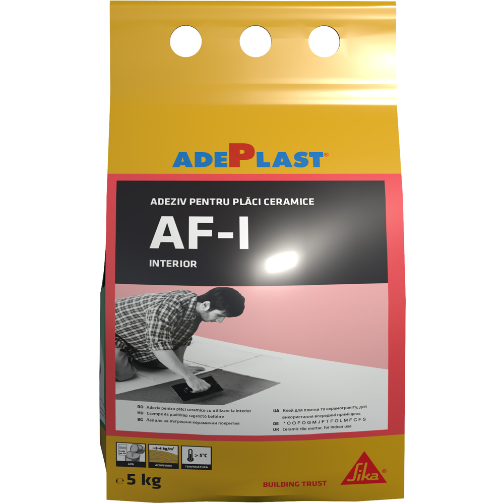 Adeziv gresie si faianta Adeplast AF-I, interior, gri, 5 kg