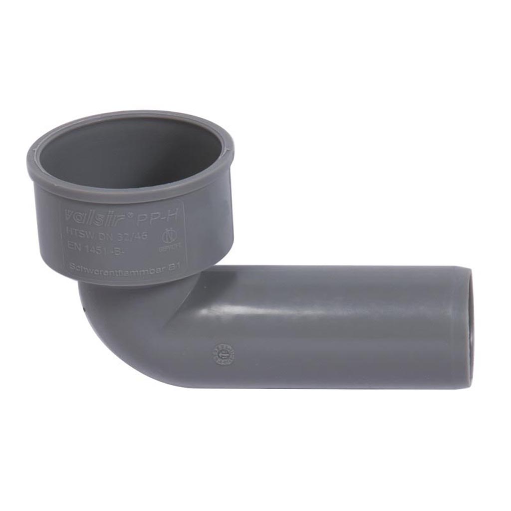 Cot plastic, unghi 90 curbat, diametru 40 mm 