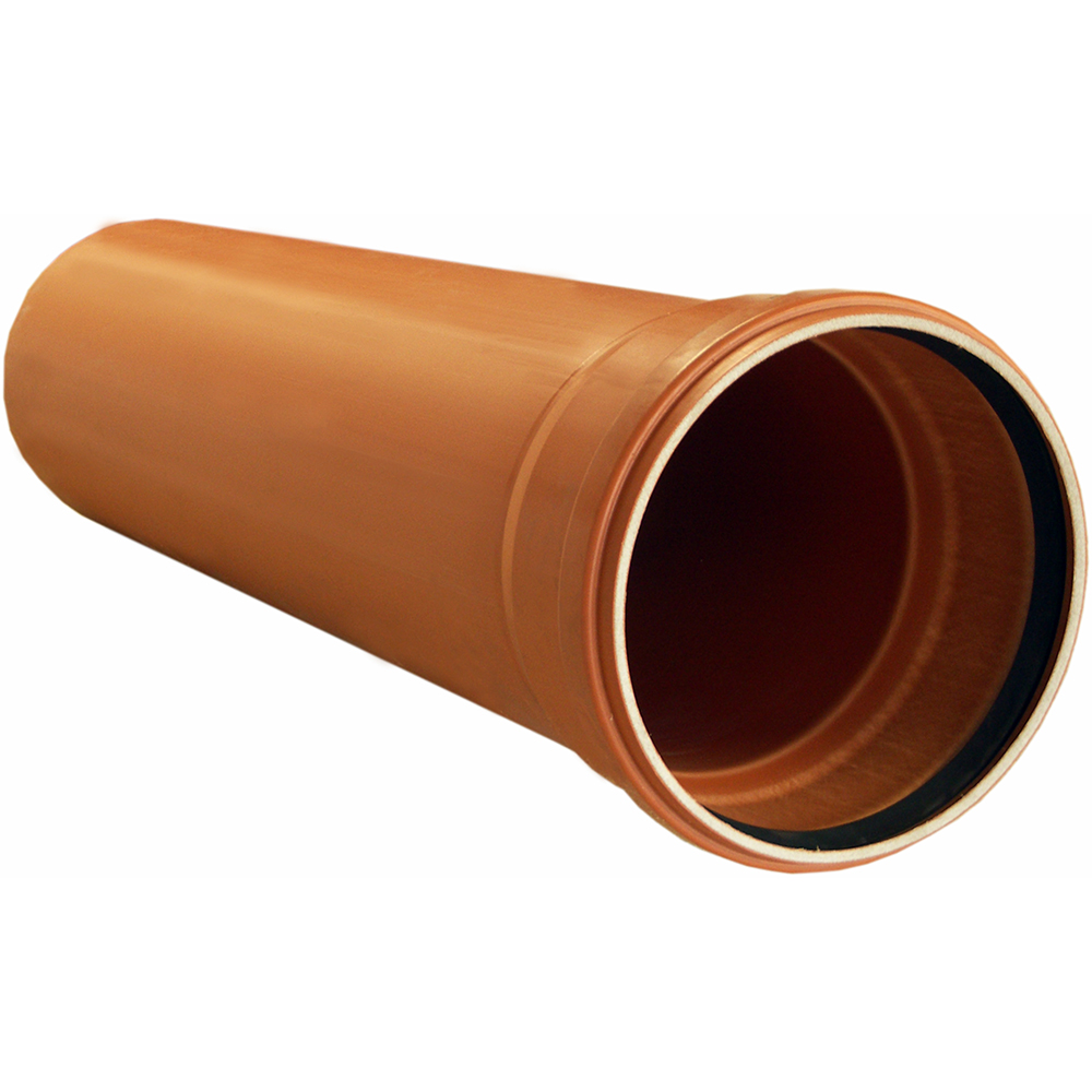 Teava canalizare PVC VALROM Multistrat, SN4, 400 x 9.8mm x 6m, portocaliu
