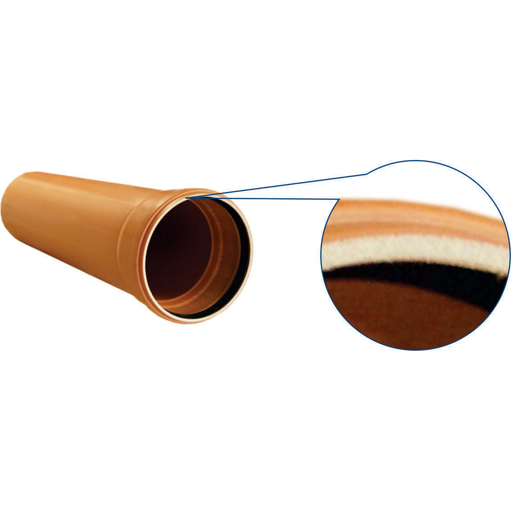 Tub VALROM, PVC, SN4, D 250 x 6.2 mm, 6 m, portocaliu