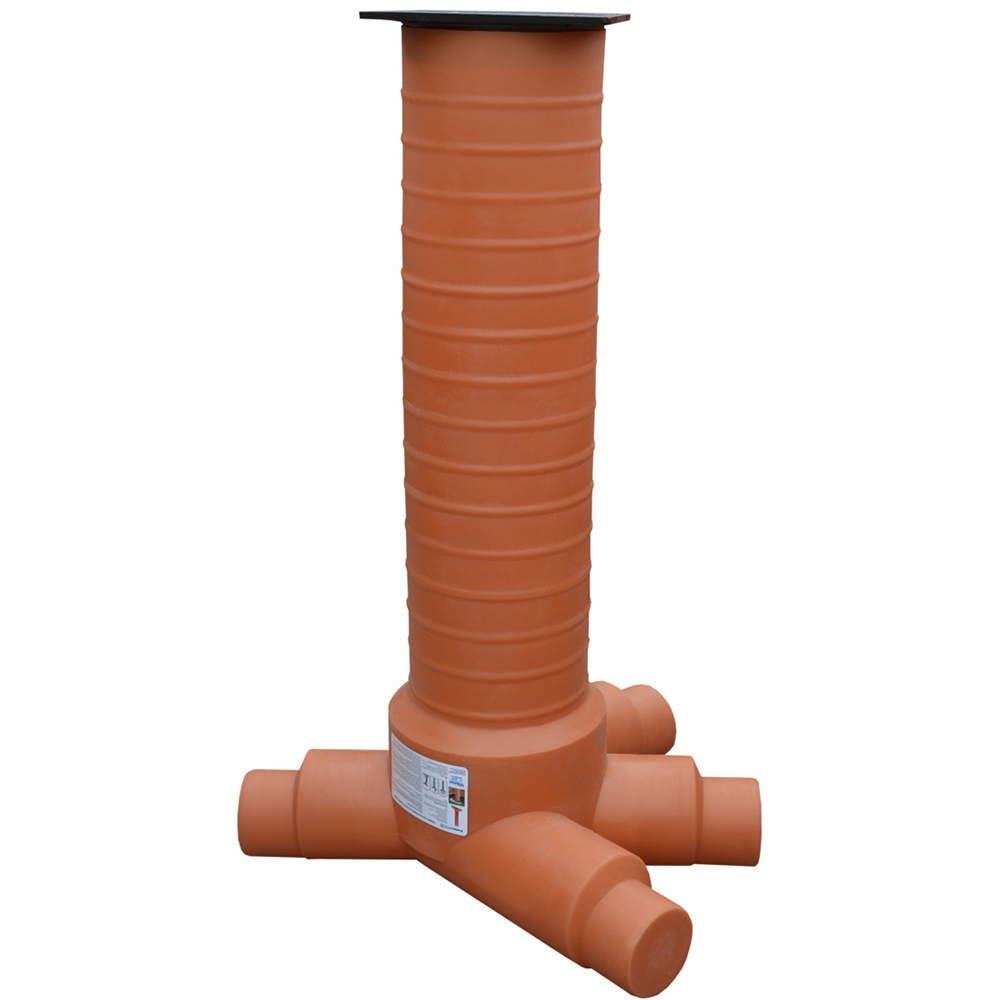 Camin inspectie capac fonta VALROM, PVC, D315mm, 3:1 200/160, B125 H1,6M, portocaliu