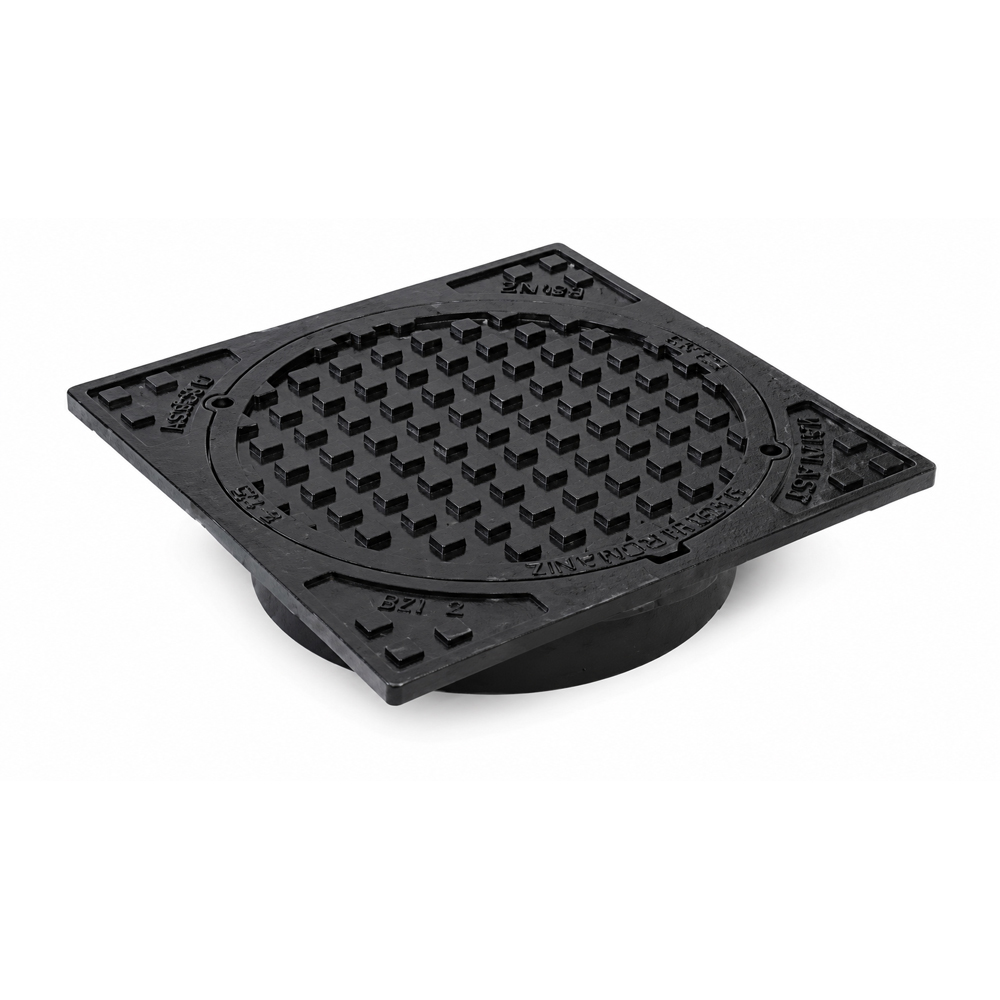 Capac cu rama VALROM VALPlast, Compozit SMC B125, rotund, pas liber D 282 mm, 374 x 374 x 80 mm