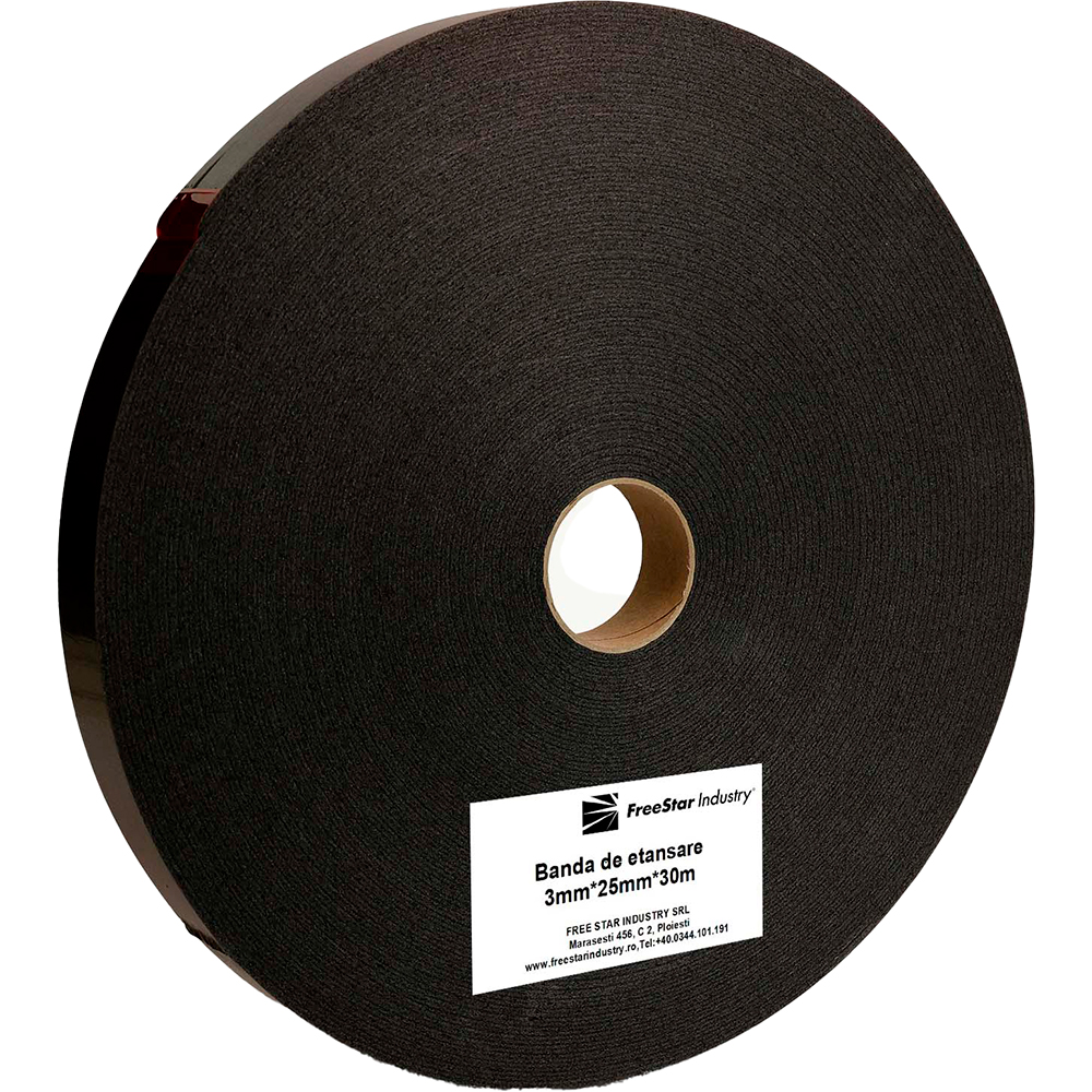Banda etansare profile FREE STAR, 3 m x 25 mm, negru