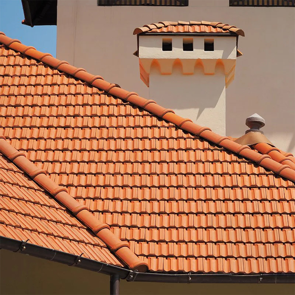 Tigla ceramica laterala stanga LEIER Marsilia, 39 x 25 cm, caramiziu, RAL 8004