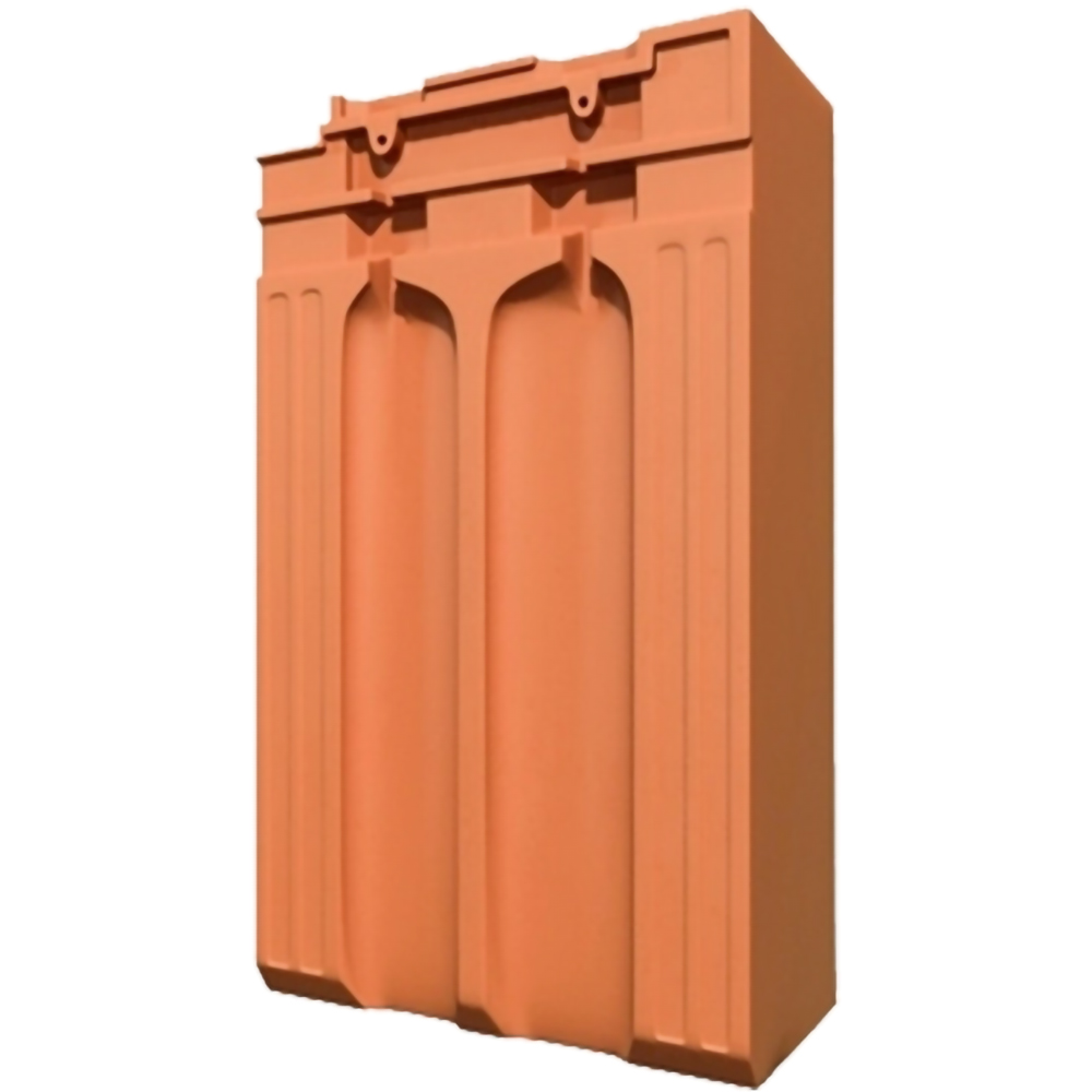 Tigla ceramica laterala dreapta LEIER Francia, 49.2 x 31 cm, caramiziu, RAL 8004