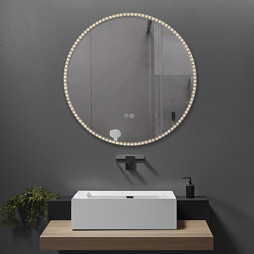 Oglinda baie BELFORM Helios, 80 x 4.5 x 80 cm, iluminare LED